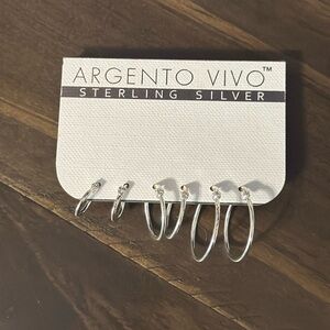 Sterling silver hoops set multi size